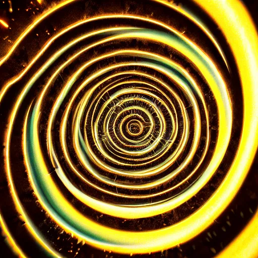 Image similar to intricately detailed octane rendered unreal engine 5 volumetric lighting macro photography close up of a spiral fractal explosion infinitely fractalizing and never ending