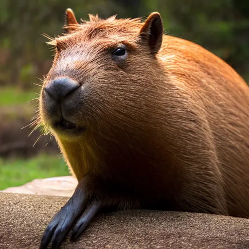 Image similar to a photo of a capybara, ultra high, 8 k, nature lighting.