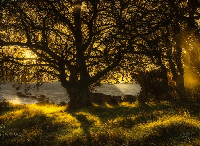 Prompt: photograph of alvaret on the swedish island of oland, morning light, landscape photography, award winning, canon, soft lighting, sony, nikon, 4 k, hd