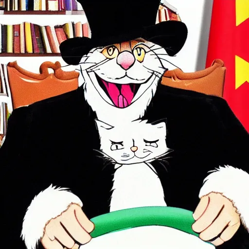 Image similar to the cat in the hat as the dictator of germany