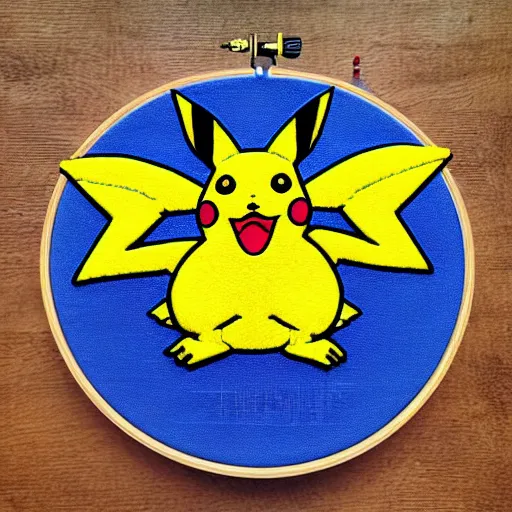 Image similar to an embroidery Pikachu