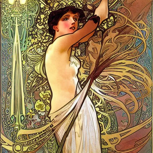 Prompt: artwork by Alphonse Mucha