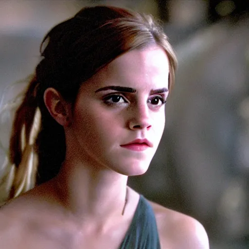 Image similar to beautiful still of Emma Watson in Stargate SG-1 in front of the stargate