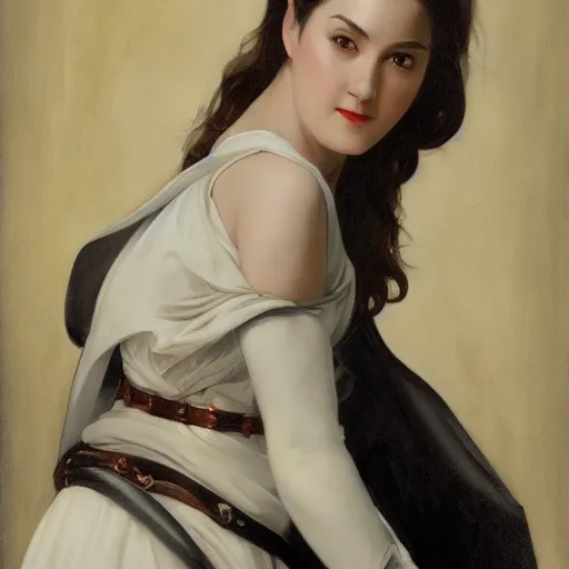 Prompt: Marian Rivera as a pure white devil, oil on canvas, noir effect, artstation, by J. C. Leyendecker and Edmund Blair Leighton and Charlie Bowater