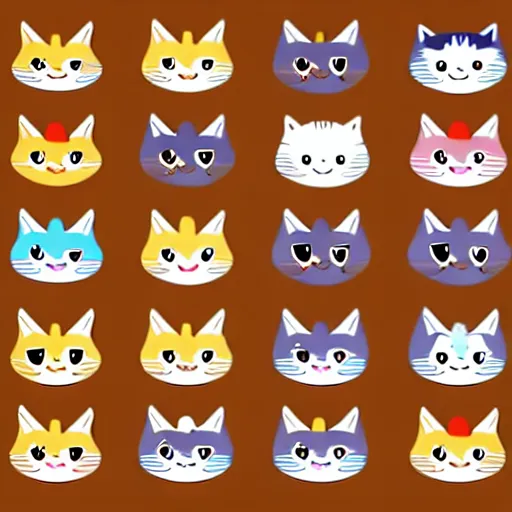 Image similar to A sticker pack of cats, digital art, vector image, illustrator, 8k resolution