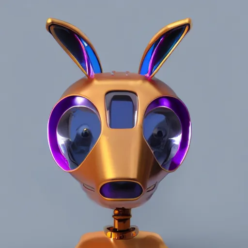 Prompt: Art Deco robot rabbit head, cute, colorful sculpture, milo style,16k, octane render