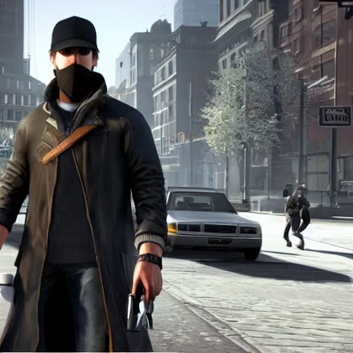 Prompt: Watch dogs game e3 2012 aiden pearce early face