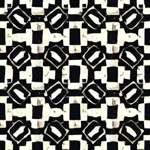 Image similar to ancient temple floor tile pattern, dark tone, seamless, repeatable, tileable, no ligthing