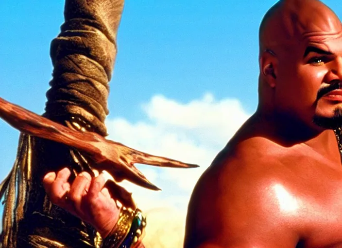 Image similar to film still of sinbad as kazaam in the movie kazaam 1 9 9 6