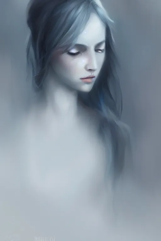 Image similar to ethereal woman, digital painting, Charlie Bowater, cgsociety, figurative art, digital painting, speedpainting, made of mist