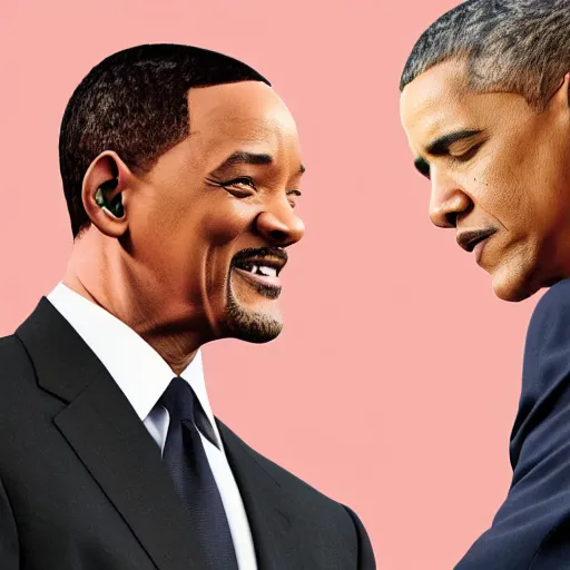 Prompt: will smith slapping obama with a black flip flop, digital art in the style of gta 5 cover art