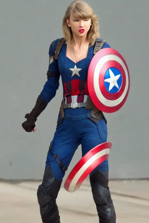 Prompt: Taylor Swift as Captain America