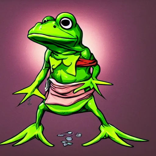Image similar to pirate frog : a league of legends character designed by kanye west