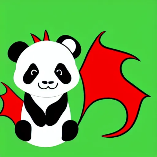 Prompt: vector art of cute panda hugging welsh dragon welsh flag, adobe illustrator