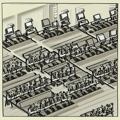 An infinite number of monkeys sitting at desks typing stable