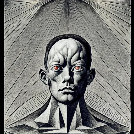 Image similar to lithography on paper secret artefact conceptual figurative post - morden monumental dynamic portrait by william blake and escher and hogarth, inspired by magritte, illusion surreal art, highly conceptual figurative art, intricate detailed illustration, controversial poster art, polish poster art, geometrical drawings, no blur