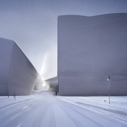 Prompt: i blind from the light when notorious blizzard is raging by bjarke ingels