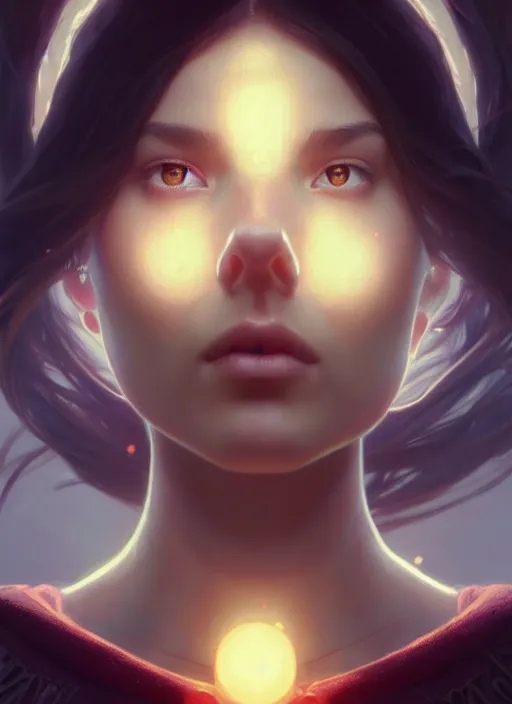 Image similar to beautifull, by greg rutkowski, symmetry, concept art by artgerm, distance render portrait of a hyper realistic, pixar, intense, epic, powerfull, alphonse mucha, octane render, highly detailed, high quality, 8 k, soft lighting, path traced, and uang guangjian and gil elvgren, symmetry!!