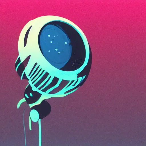 Image similar to microphone floating in space concept art