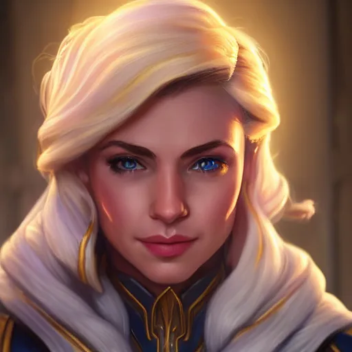 Prompt: portrait of jaina proudmoore amazing details 8 k beautiful ultra realistic sharp focus cinematic lightning highly detailed, digital painting, artstation, concept art, smooth, sharp focus, illustration sozomaika