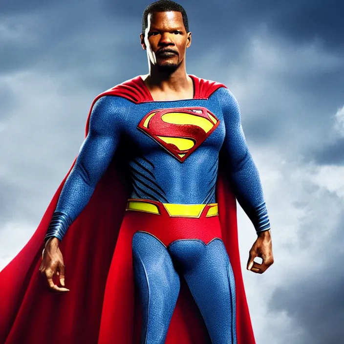 Image similar to jamie foxx as superman