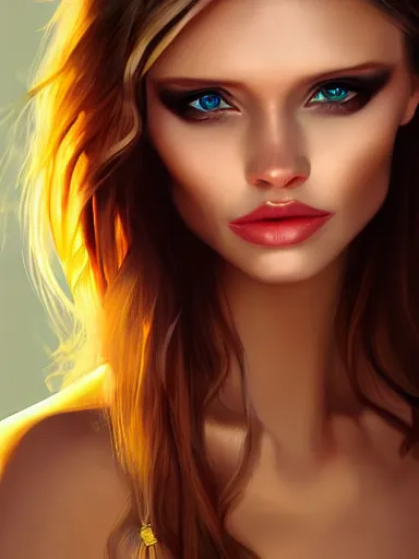 Prompt: portrait of abbey lee by liang xing