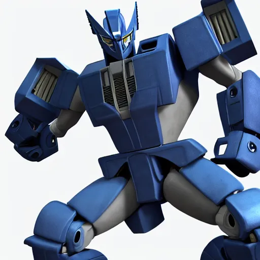 Image similar to transformers, 3d character model, epic, 3d render, white background, shadows