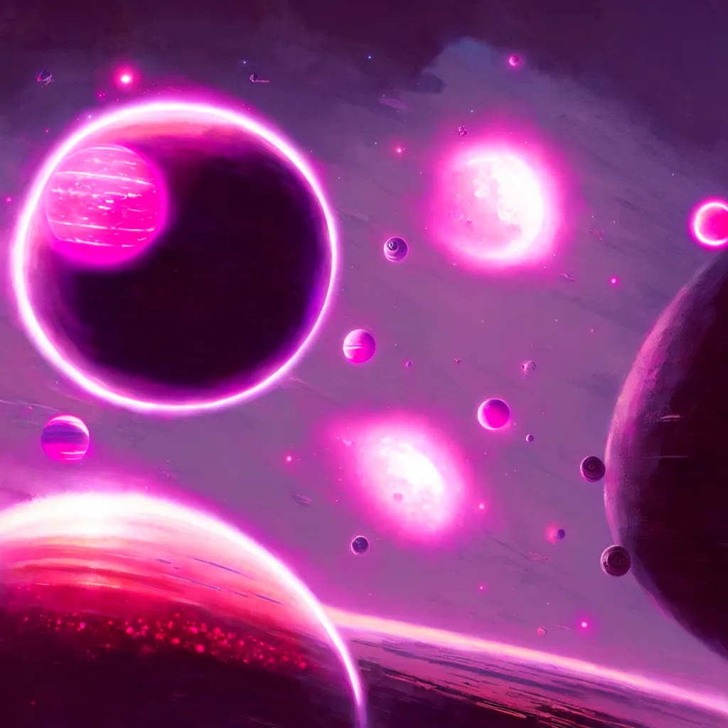 Image similar to dyson sphere program pink planet, concept art, by greg rutkowski