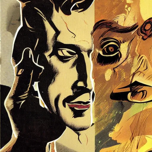 Prompt: Guybrush Threepwood by Dave McKean