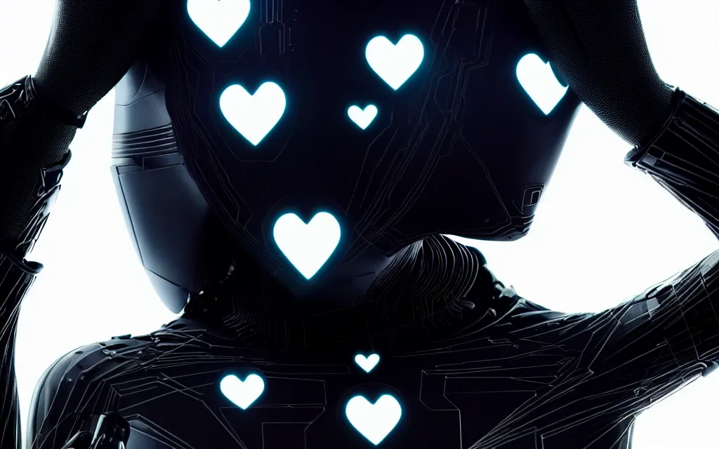 Prompt: love, diverse dark cybersuits, from behind, wide wide angle, vivid, elaborate, highly detailed, beautiful lighting