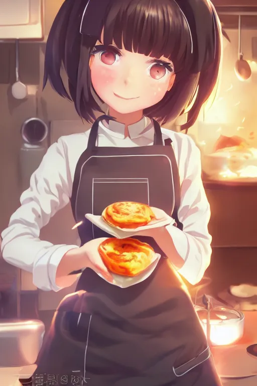 Prompt: a cute android maid girl cooking breakfast, character art portrait, anime key visual, official media, illustrated by wlop, extremely detailed, 8 k, trending on artstation, cinematic lighting, beautiful,