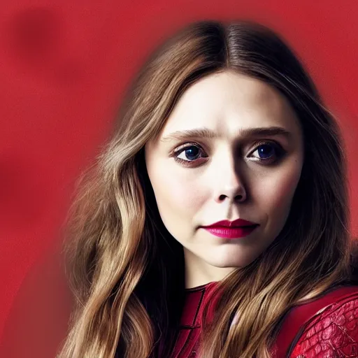 Prompt: ( ( ( ( ( ( elizabeth olsen ) ) ) ) ) ) scarlet witch!!!!!, portrait!!!, [ 4 k photorealism ]!!, trending on unsplash