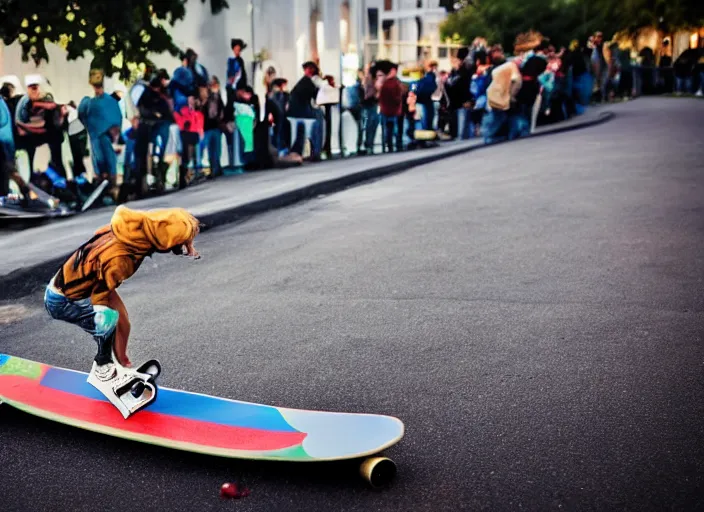 Prompt: a fish is skating on a skateboard in a half pipe