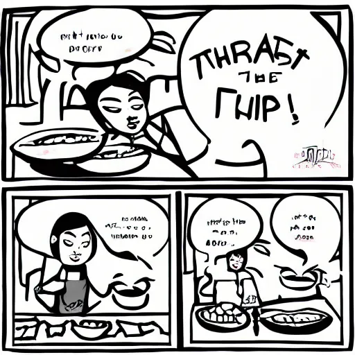 Image similar to Thai food. Cartoon style.