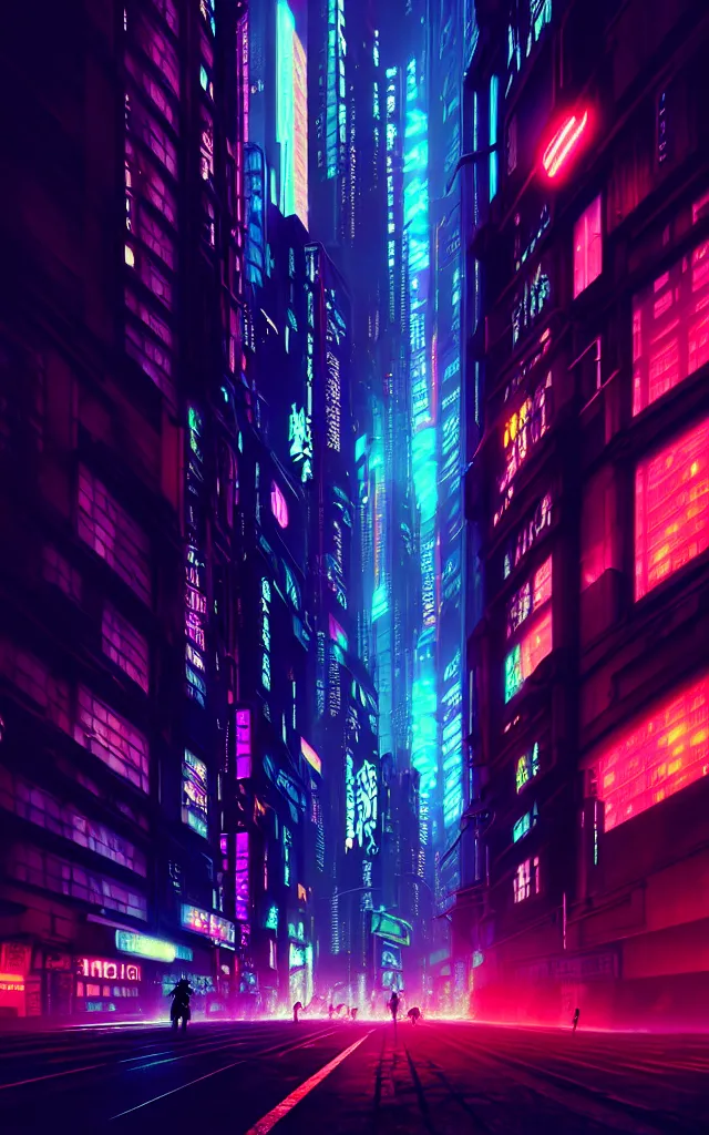 Image similar to a magnificent dark neon futuristic cyberpunk city bustling street at night cyberart photography by liam wong in the film akira rendered in octane, 3 d render, trending on cgsociety, blender 3 d