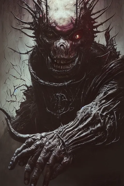 Image similar to portrait of jack black by hr giger, greg rutkowski and wayne barlowe as a diablo, resident evil, dark souls, bloodborne monster