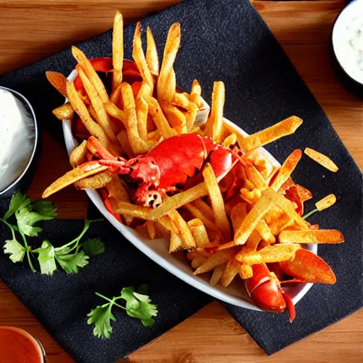 Prompt: lobster fries