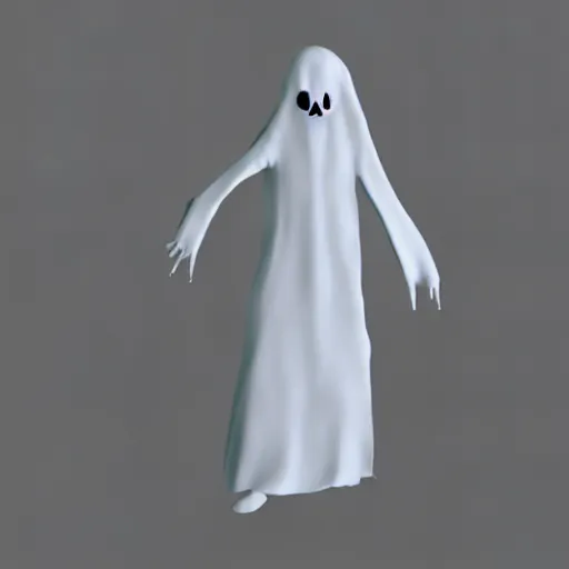 Image similar to a spooky ghost. playstation 1 3 d model.