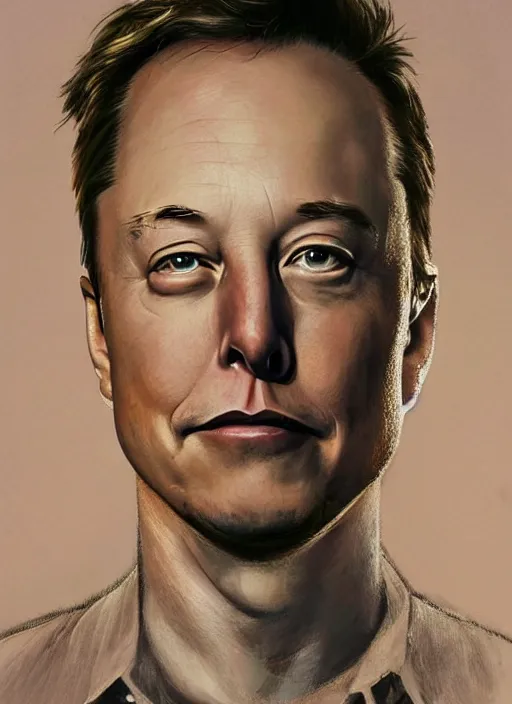 Prompt: ( ( ( portrait of elon musk ) ) ) by ed binkley, spacex, mars mission,