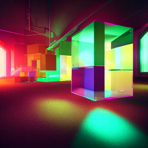 Image similar to among us cube octane render, 4 k, colorful, three point lighting