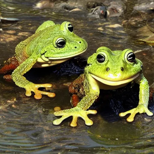 Image similar to a date between the rock and kermitt frog