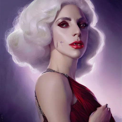 Image similar to a portrait of lady gaga by charlie bowater and anna dittmann and gil elvgren.