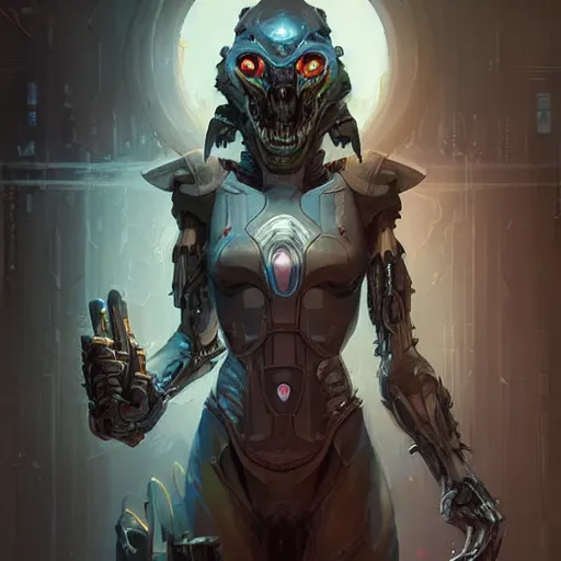 Image similar to portrait of a cybernetic werewolf, cyberpunk concept art by pete mohrbacher and artgerm and wlop and greg rutkowski and deathburger, digital art, highly detailed, intricate, sci-fi, sharp focus, Trending on Artstation HQ, deviantart, unreal engine 5, 4K UHD image