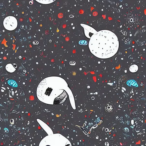 Prompt: A lost sci-fi rabbit, space rabbit, interstellar black hole, by James Jean And WLOPPRO