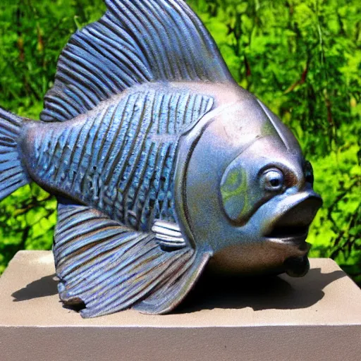 Prompt: fish, but it is a beautiful statue