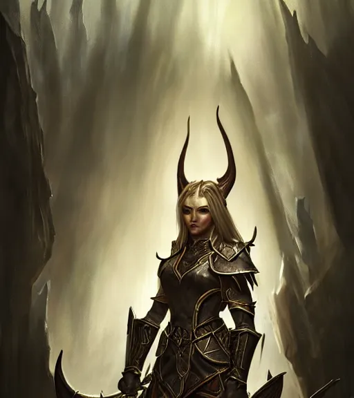 Prompt: unknown the elder scrolls vi charismatic rugged female high elf portrait clothed in metal - plated battle armour atmospheric lighting painted intricate volumetric lighting, beautiful, sharp focus, ultra detailed by leesha hannigan, ross tran, thierry doizon, kai carpenter, ignacio fernandez rios