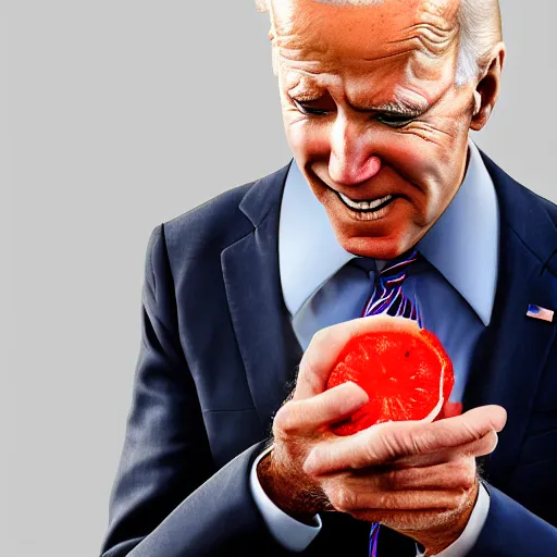 Image similar to joe biden eating a demon core, photography, realism, realistic, photorealism, photography, f 3. 5