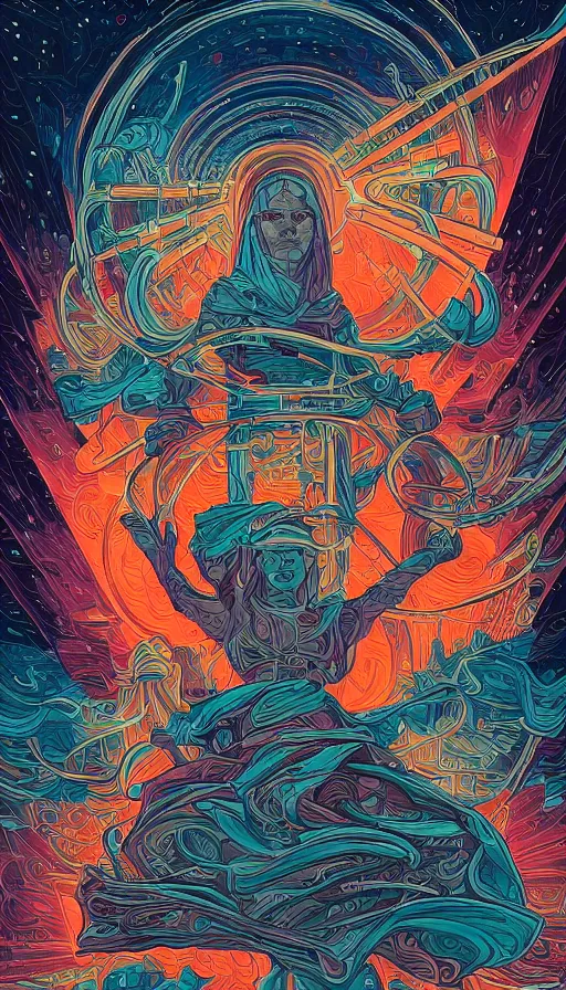 Image similar to The oracle of ancient wisdom, italian futurism, Dan Mumford, Josan Gonzalez