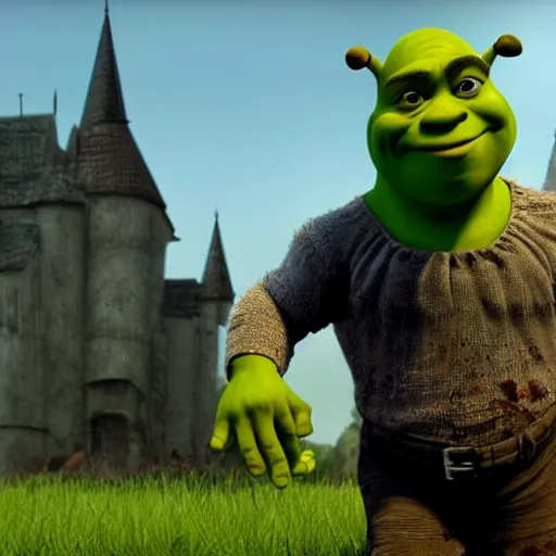 Prompt: Shrek in The Walking Dead 4K quality photorealism