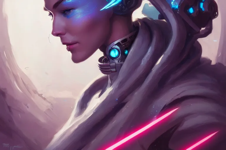 Image similar to a portrait of a beautiful cybernetic jedi, cyberpunk concept art by pete mohrbacher and wlop and artgerm and josan gonzales, digital art, highly detailed, intricate, sci-fi, sharp focus, Trending on Artstation HQ, deviantart, unreal engine 5, 4K UHD image